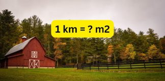 1 km vuông bằng bao nhiêu mét vuông?