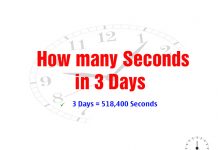 How many Seconds in 3 Days