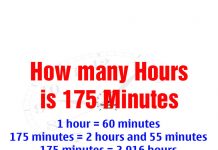 How many Hours is 175 Minutes